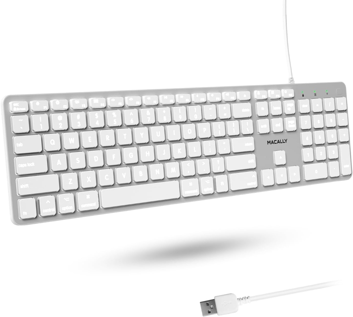 Macally Backlit Wired Keyboard for Mac - Comfortable All-Day Typing
