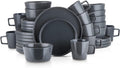 Stone Lain 32 Piece Stoneware Dinnerware Set, Service for 8 - Gray