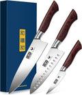 HOSHANHO 3-Piece Kitchen Knife Set - Ultra Sharp Chef, Santoku, Paring