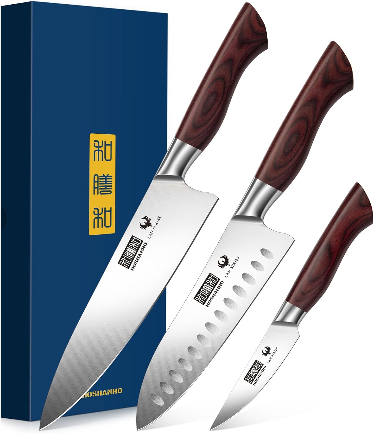 HOSHANHO 3-Piece Kitchen Knife Set for Every Culinary Challenge
