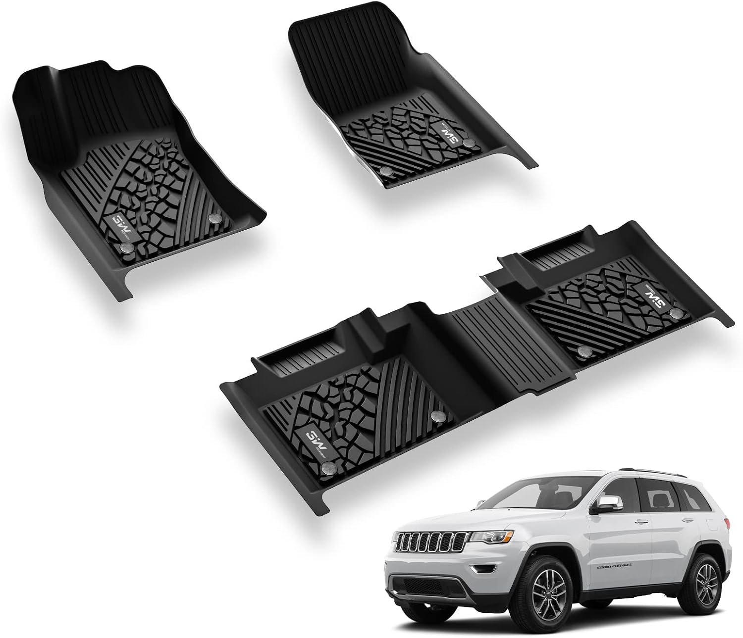 3W Floor Mats for Jeep Grand Cherokee 2016-2023 - All Weather