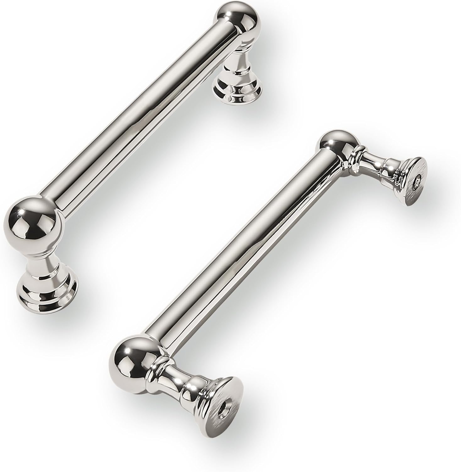 Polished Nickel Cabinet Pulls - 10 Pack Heavy Duty Handles