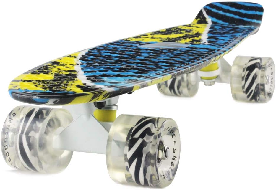 Meketec 22 Inch Mini Cruiser Skateboard for Kids and Beginners