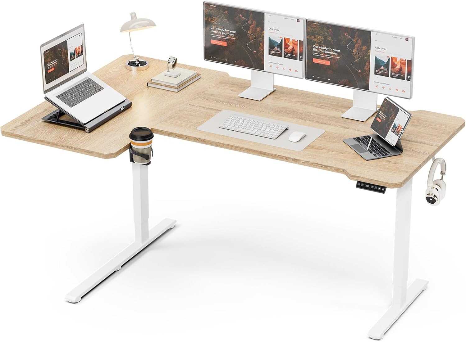 Acrolix 71in Reversible L-Shaped Electric Standing Desk