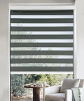 Windows Blinds Zebra Roller Window Shades 32 in x 72 in - Dark Gray