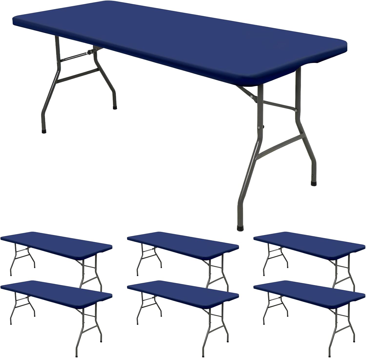6 Pack Stretch Fabric Table Top Cap Cover for 6ft Tables