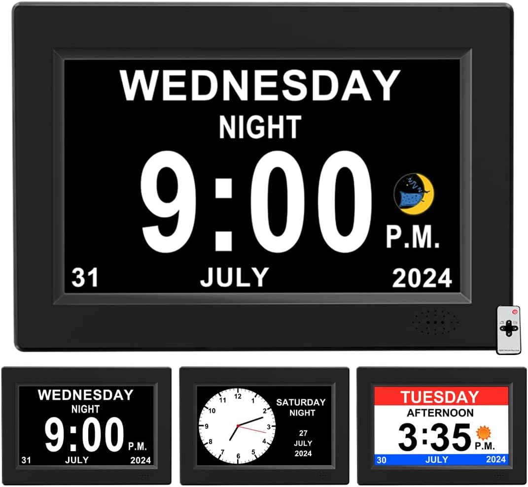8inch Extra Large Impaired Vision Digital Alarm Clock for Seniors