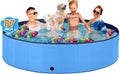 Jecoo Dog Pool for Large Dogs Kiddie Pool - Foldable No-Inflate Pool