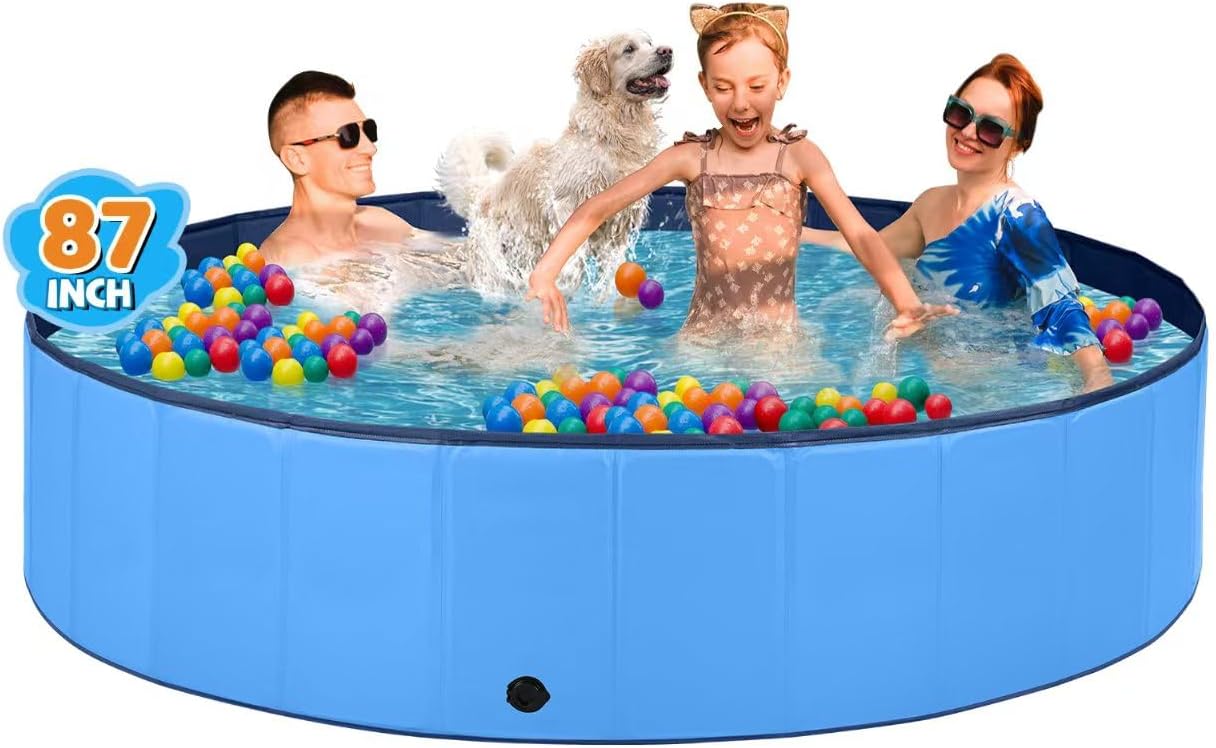 Jecoo Dog Pool for Large Dogs - Foldable Bathing Tub for Pets