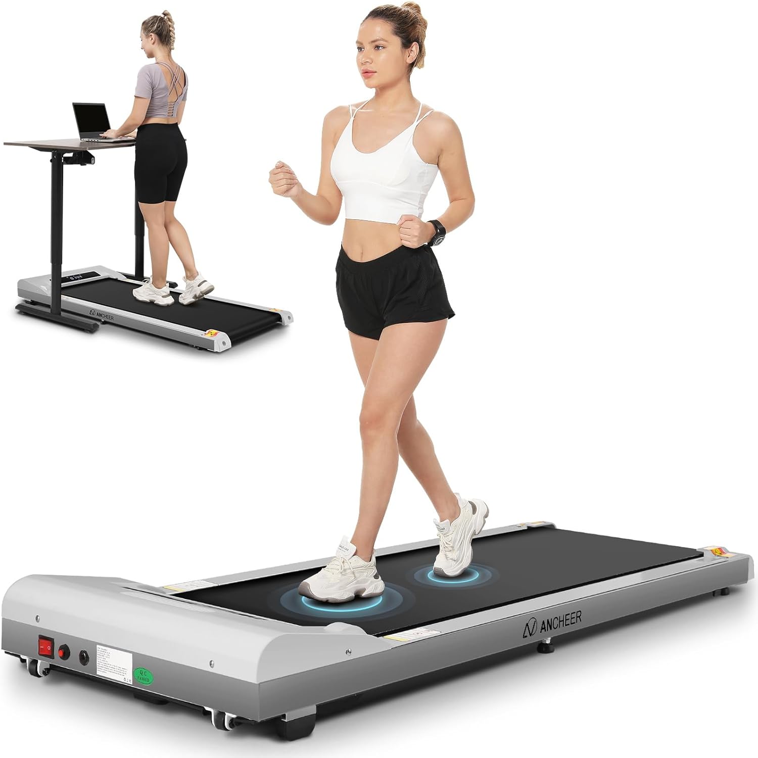 ANCHEER 2-in-1 Compact Treadmill - Desk Friendly!