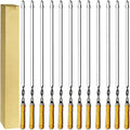 Antallcky 12 Pack 22in Kebab Skewers - Heavy Duty Stainless Steel