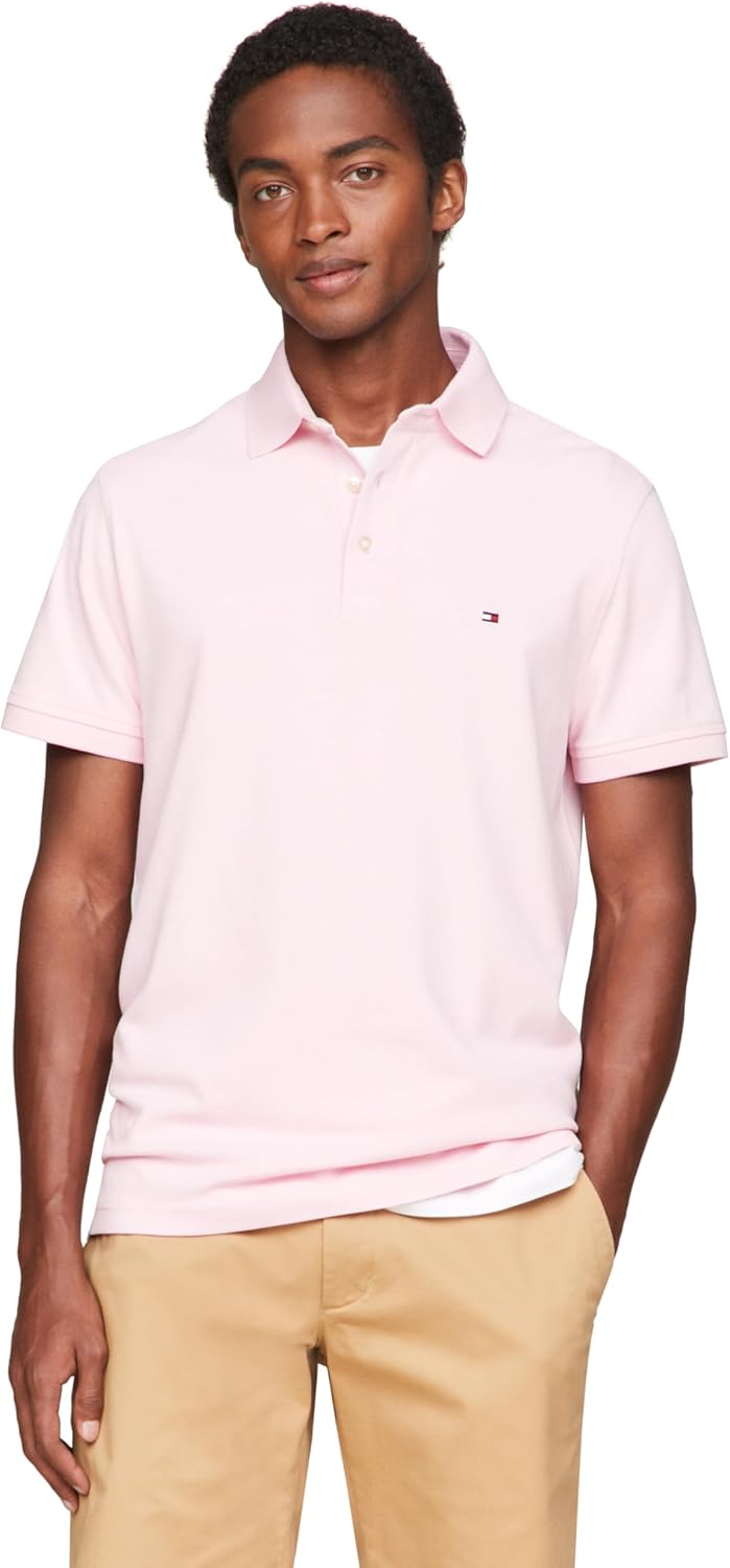 Tommy Hilfiger Men's Slim Fit Polo Shirts with Organic Cotton