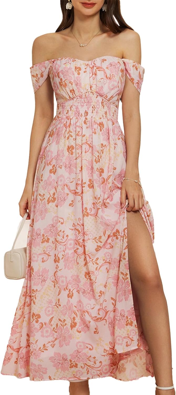 GRACE KARIN Women's Summer Floral Print Flowy Maxi Dress