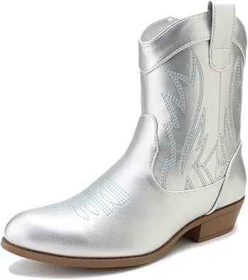 PEPPEP Western Cowgirl Ankle Boots for Women - Stylish Comfort
