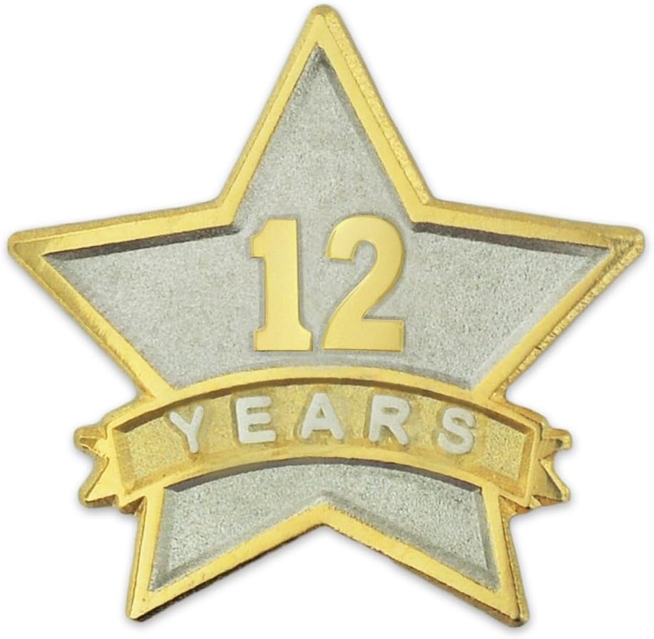 PinMart Year Service Award STAR Lapel Pin for Employee Recognition