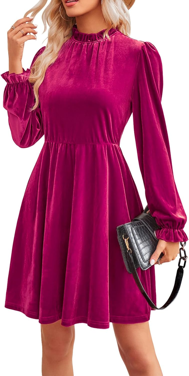 Elegant Velvet Dress for Women - Perfect for Weddings and Parties