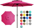 11 ft Patio Table Umbrella - 2-Tier Crank Market Umbrella (Rose Pink)