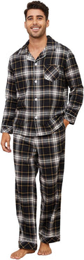 Vulcanodon Men 100% Cotton Flannel Pajama Set - Soft Warm Lounge Set