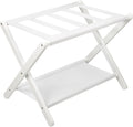 VASMIA Luggage Rack Folding Suitcase Stand with Shelf - Elevated