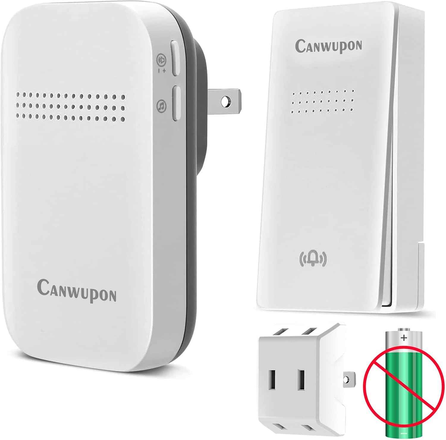 Wireless Self-Powered Doorbell - No Batteries, 1300ft Range, 120dB Loud