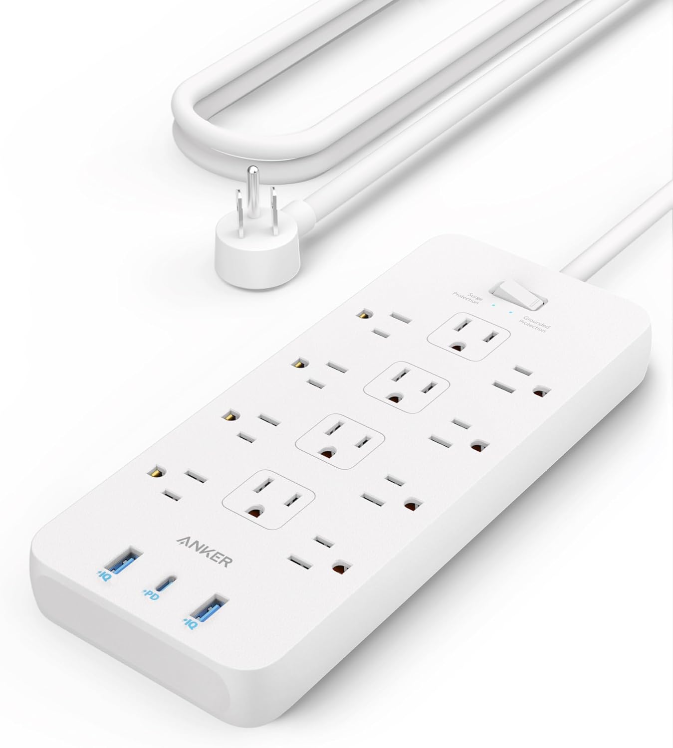 Anker Power Strip with 12 Outlets and 3 USB Ports for Home