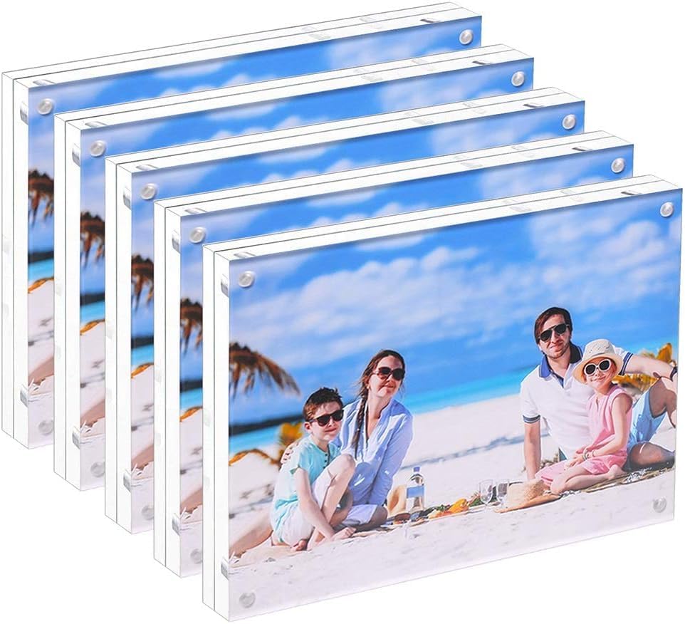 5 Pack Acrylic Picture Frame 5x7 Clear Double Sided Display