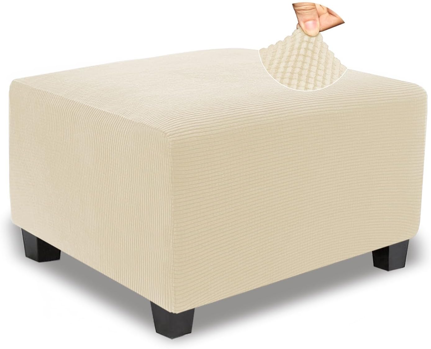 NeColorLife Stretch Ottoman Cover for Large Square Ottoman