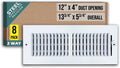 12x4 Duct 2-Way Steel Air Supply Diffuser - Fits 12x4 Openings