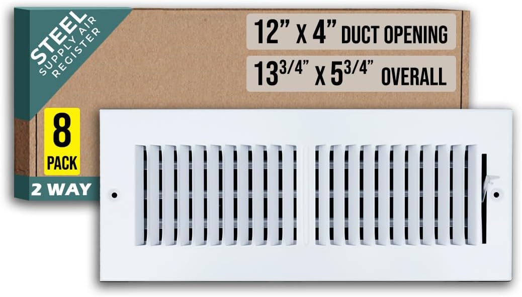 2 Way Steel Air Supply Diffuser for 12x4 Duct Openings