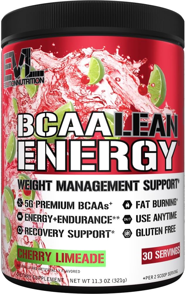 EVL BCAA Lean Energy Powder for Pre and Post Workout Support
