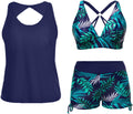 3-Piece Tankini Swimsuit for Women - Athletic Boyshort Set