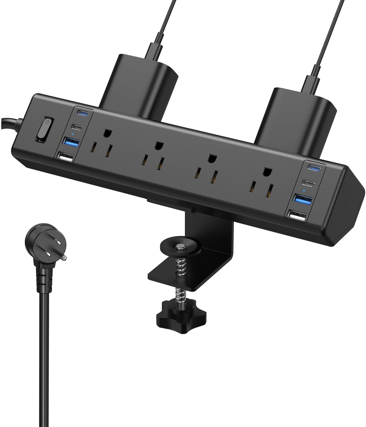 Desk Clamp Power Strip with Fast Charging and USB Ports