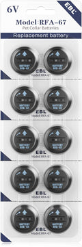 EBL RFA-67 6V Pet Collar Batteries 10 Pack - Long-Lasting Power!