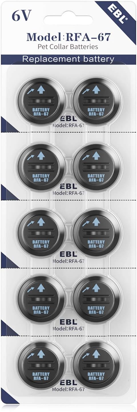 EBL RFA-67 6V Pet Collar Batteries 10 Pack - Long-Lasting Power!