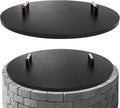 Firepit Lid Round 36 in - Rust Resistant Steel Lid with Wooden Handle