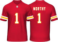Custom Mens/Youth Football Stitched T-Shirt Red/White - Team