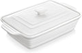 MALACASA 4.4 Quart Baking Dish With Lid - Porcelain 13 x 9 Casserole
