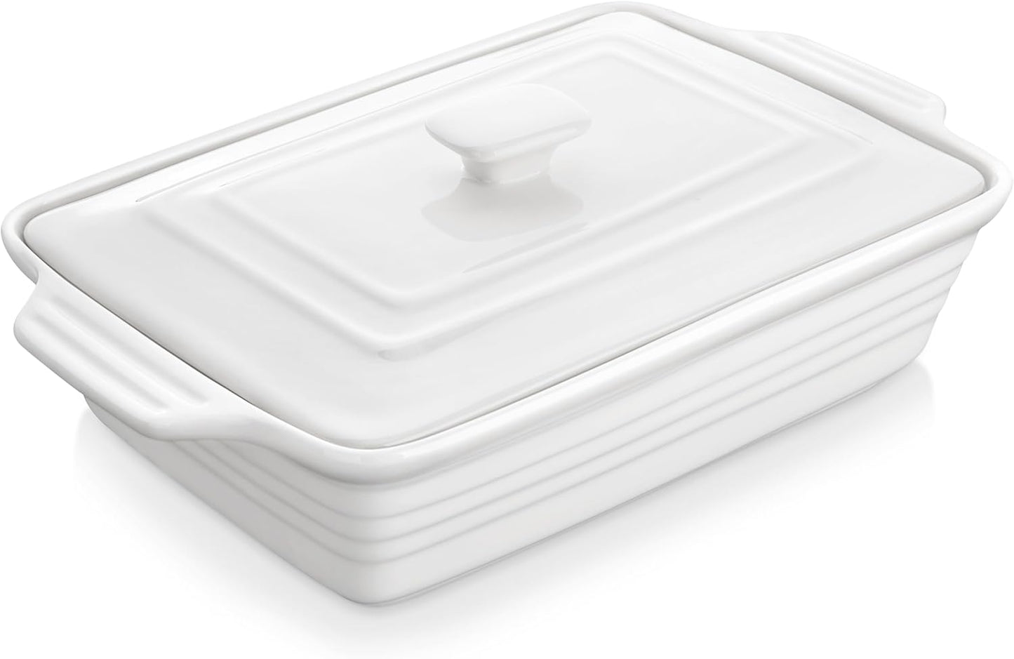 MALACASA 4.4 Quart Baking Dish with Lid - Versatile Casserole Pan