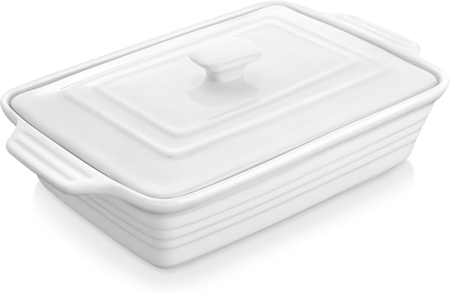 MALACASA 4.4 Quart Baking Dish with Lid - Versatile Casserole Pan