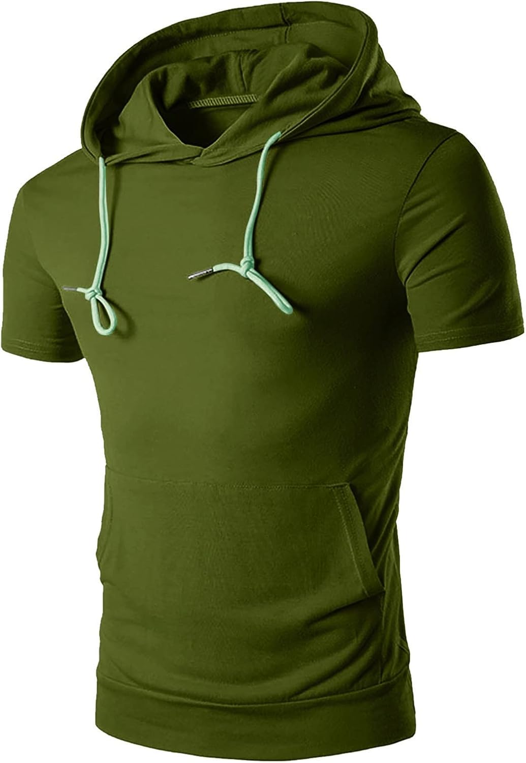 Men's Lightweight Short Sleeve Hoodie with Pockets