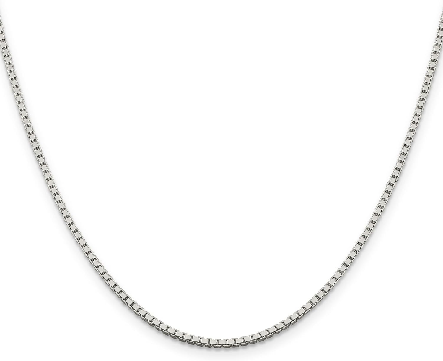 Classic Box Chain Necklace in .925 Sterling Silver - 18 in