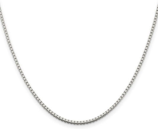 Classic Box Chain Necklace in .925 Sterling Silver - 18 in