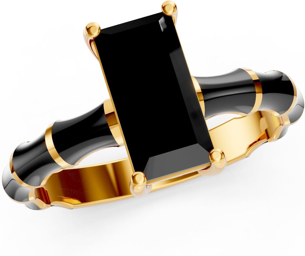 Italian Enamel Handmade Black Onyx 925 Sterling Silver Ring