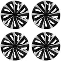 ABX Hubcap Wheel Covers 15 in Set of 4 Black & Silver - Stylish
