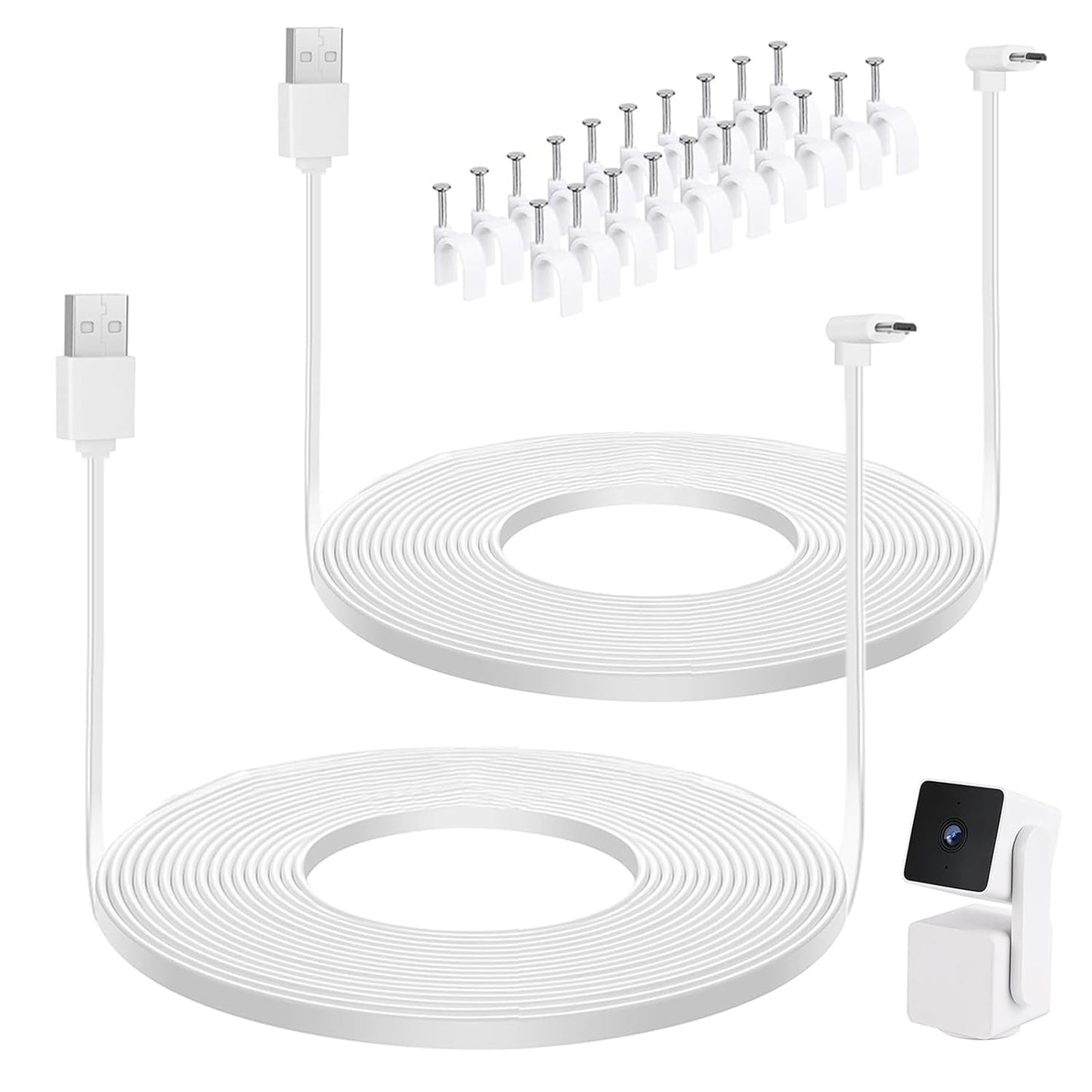 Continuous Power: UYODM 2-Pack 16.5FT Micro USB Extension for WYZE Cam Pan V3