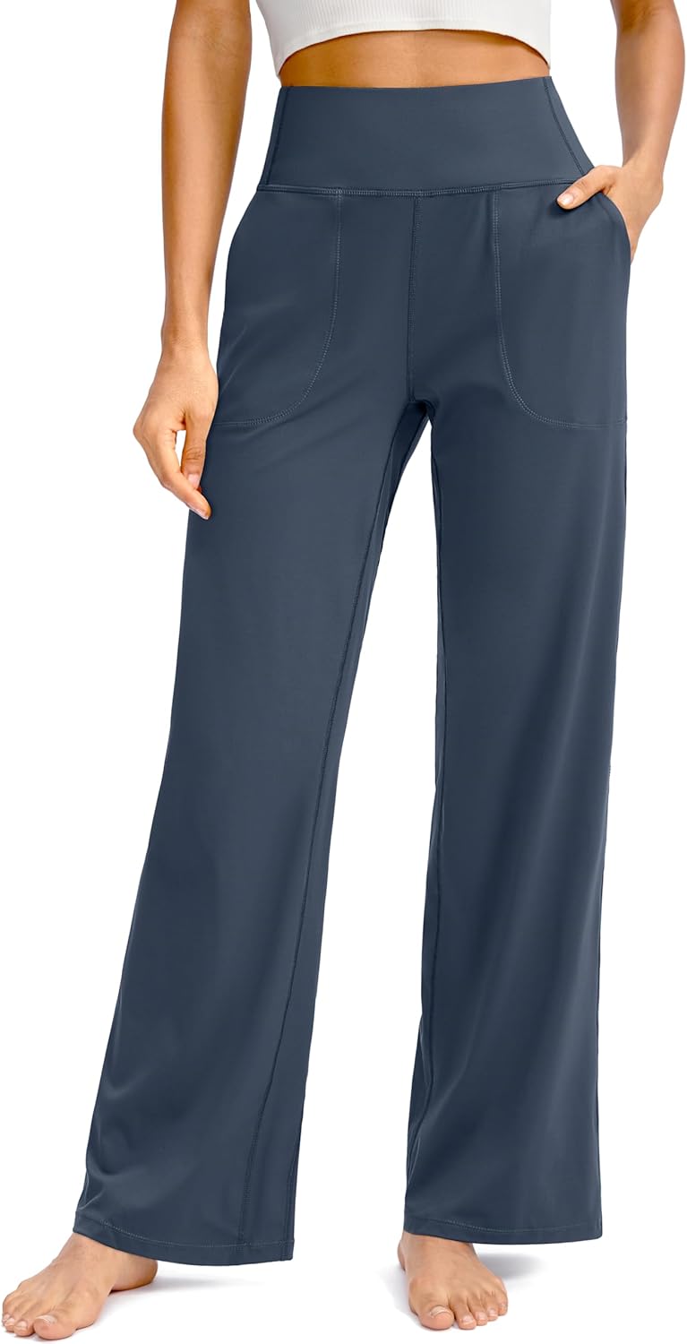 Soothfeel Wide Leg Pants for Women - High Waist Stretch Yoga