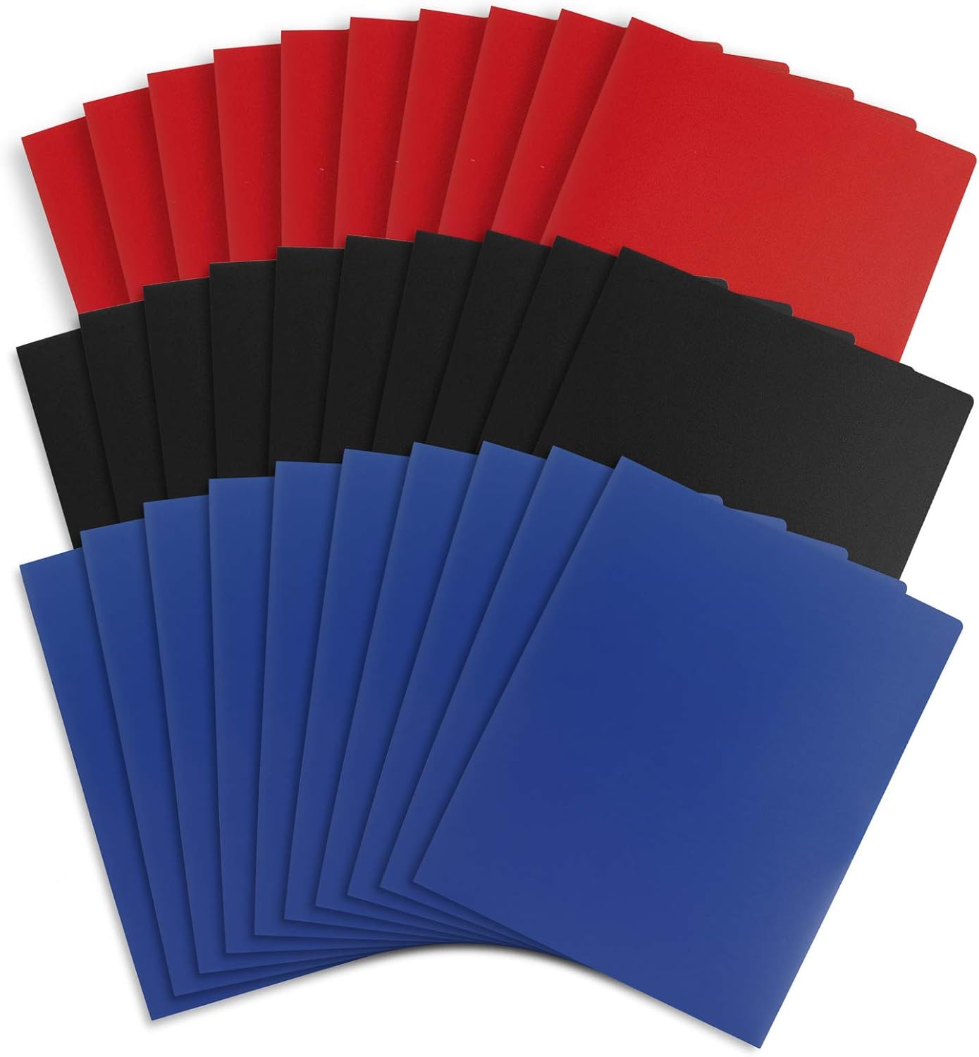 30 Pack Two Pocket Plastic Folders for School and Work