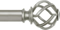 Silver Curtain Rod for Windows 66 to 120 in - Heavy Duty Decorative