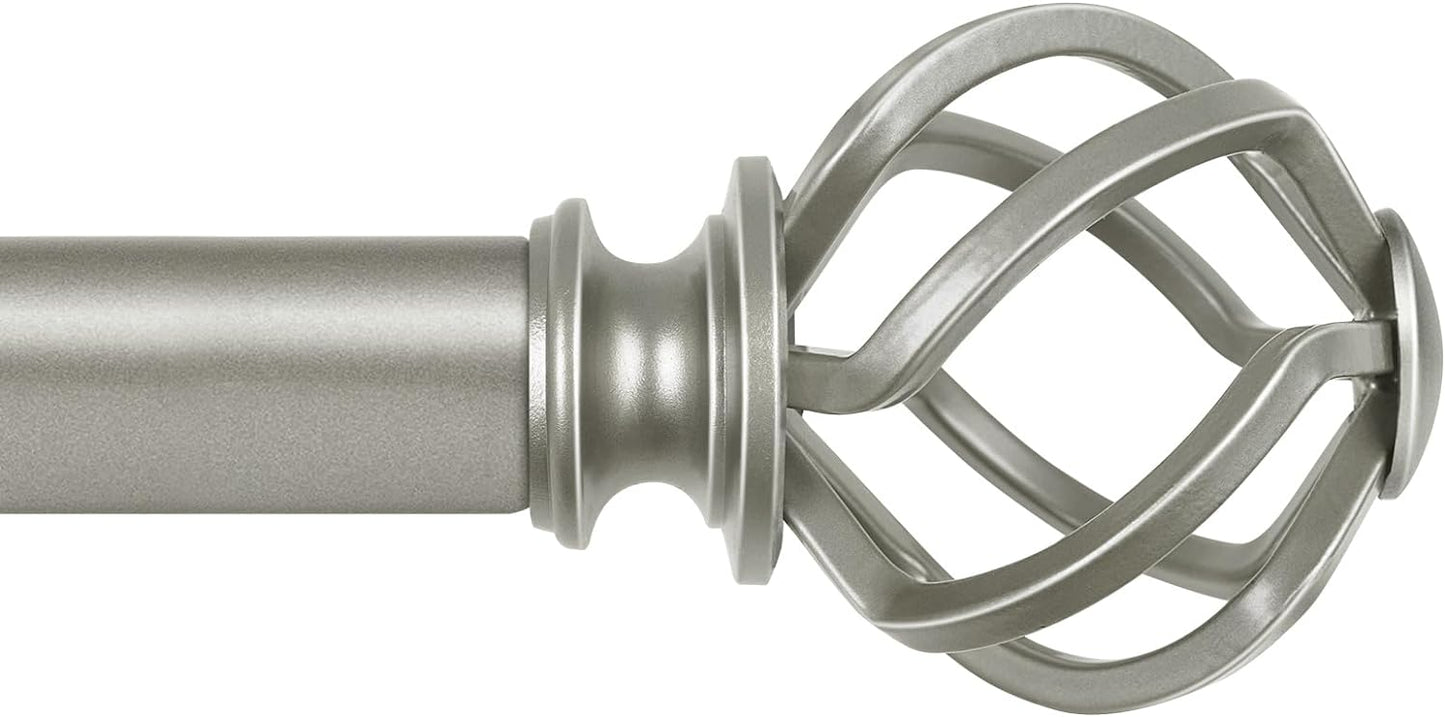 KAMANINA Silver Curtain Rods 66 to 120 Inch for Stylish Decor