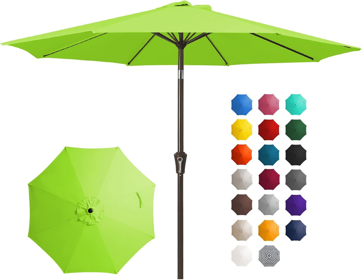 10FT Outdoor Patio Umbrella with Push Button Tilt and Crank